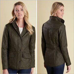 Women's Barbour Calvary Polarquilt Jacket-Olive -Size 6 (LQU0087OL91